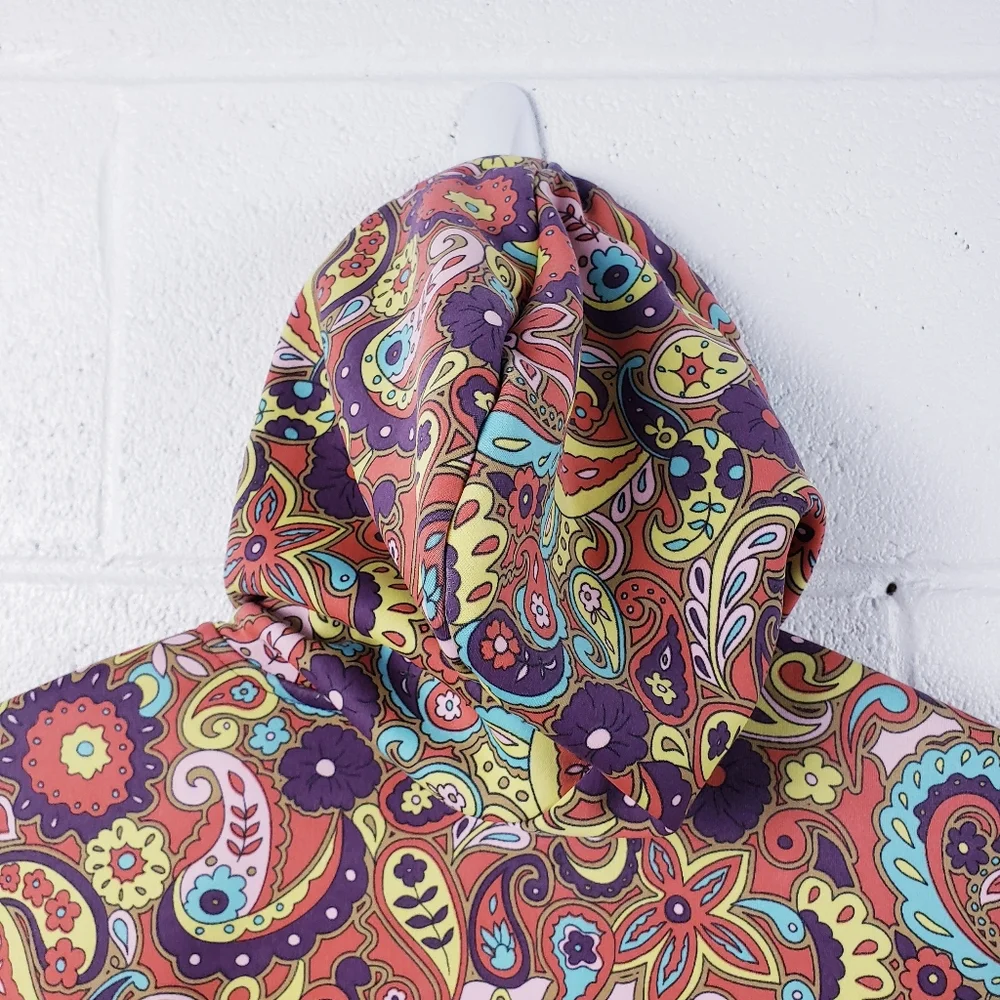 Burton All Over Floral Full Zip Hooded Sweatshirt Jacket‎ Girls Size XL